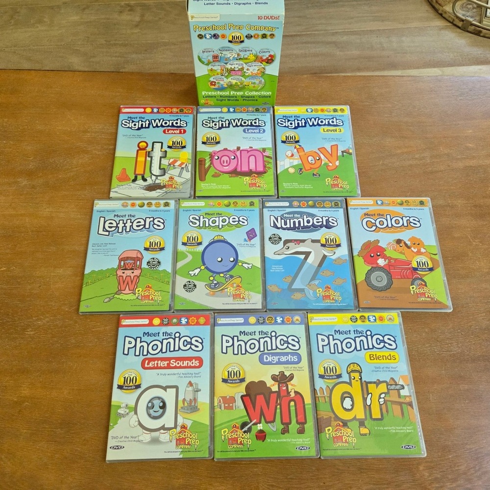Preschool Prep Company Series 10 DVD Collection Kids 9m-7y Multicolor Phonics